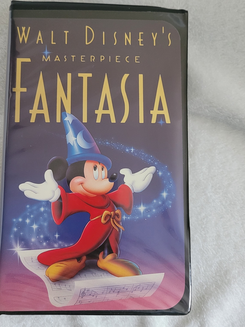 Disney Fantasia VHS Backcover with Purple, Blue, Red, Yellow Accents